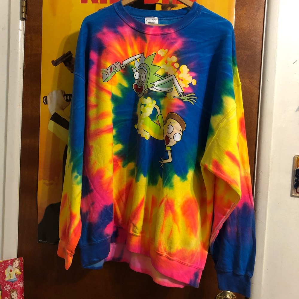 Rick & Morty tie dye sweater 🧡💛💚💕